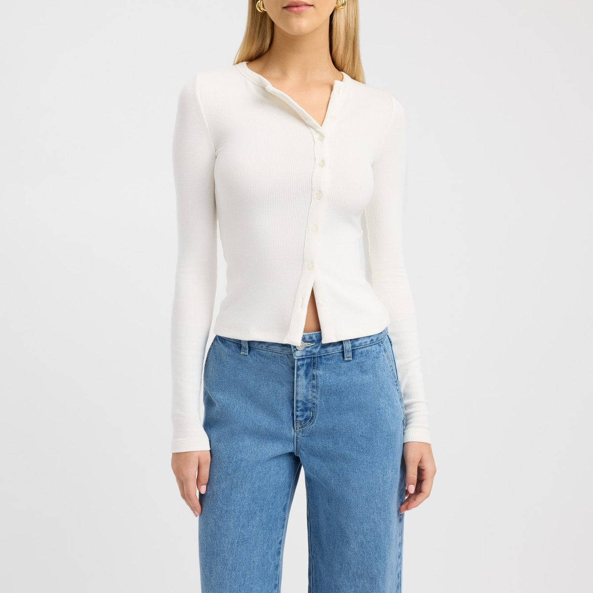 Bec Button Long Sleeve Top USA KOOKA Bec Button Long Sleeve Top USA KOOKA