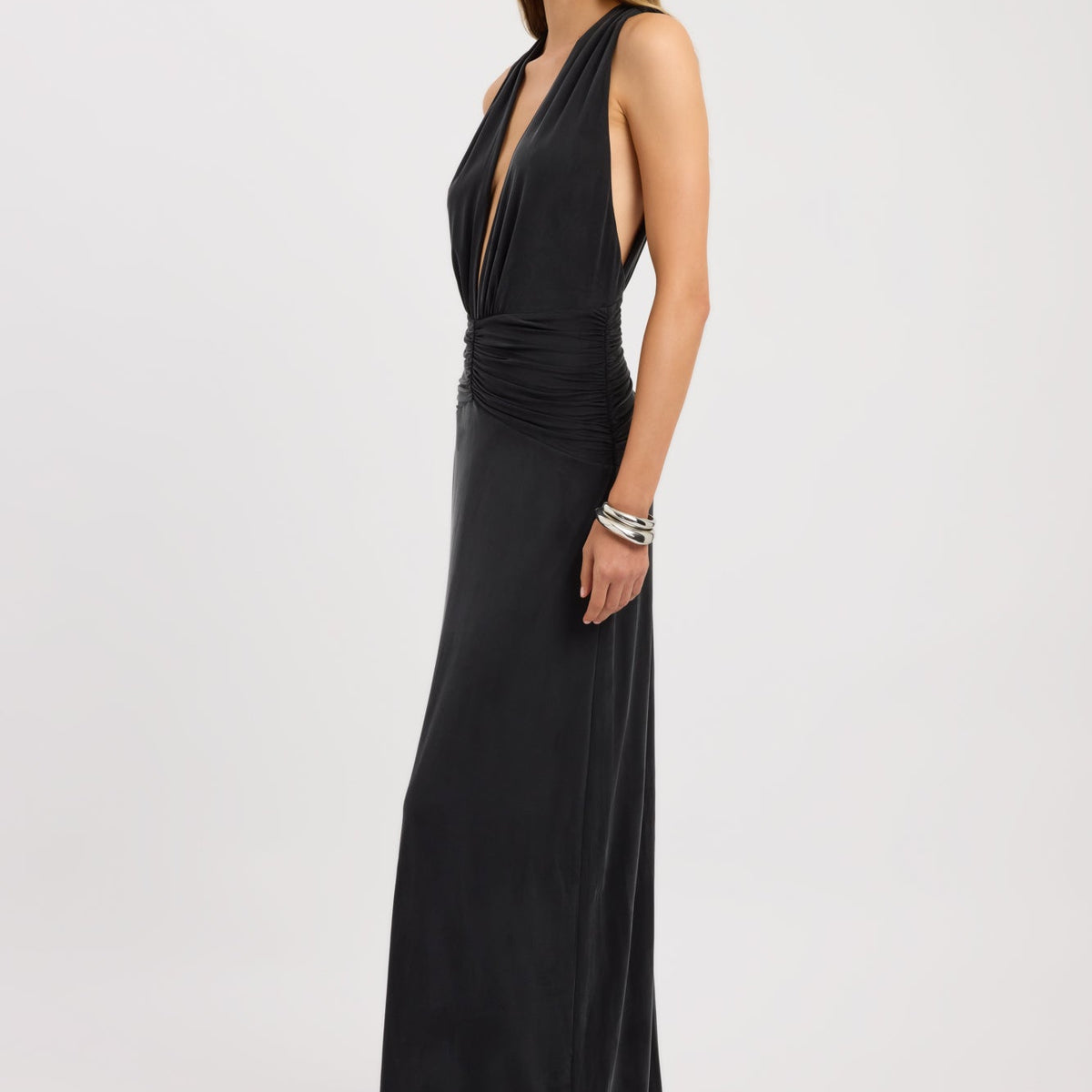 vera black linen maxi dress Vera Velvet Maxi Dress - Black