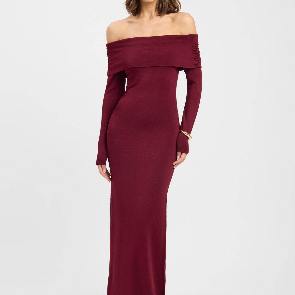 leia off shoulder dress Leia Off Shoulder Maxi Dress - Mocha