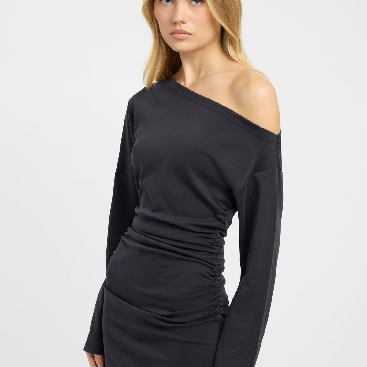 kookai off shoulder dress Nova Off Shoulder Long Sleeve Dress, 6 / Black
