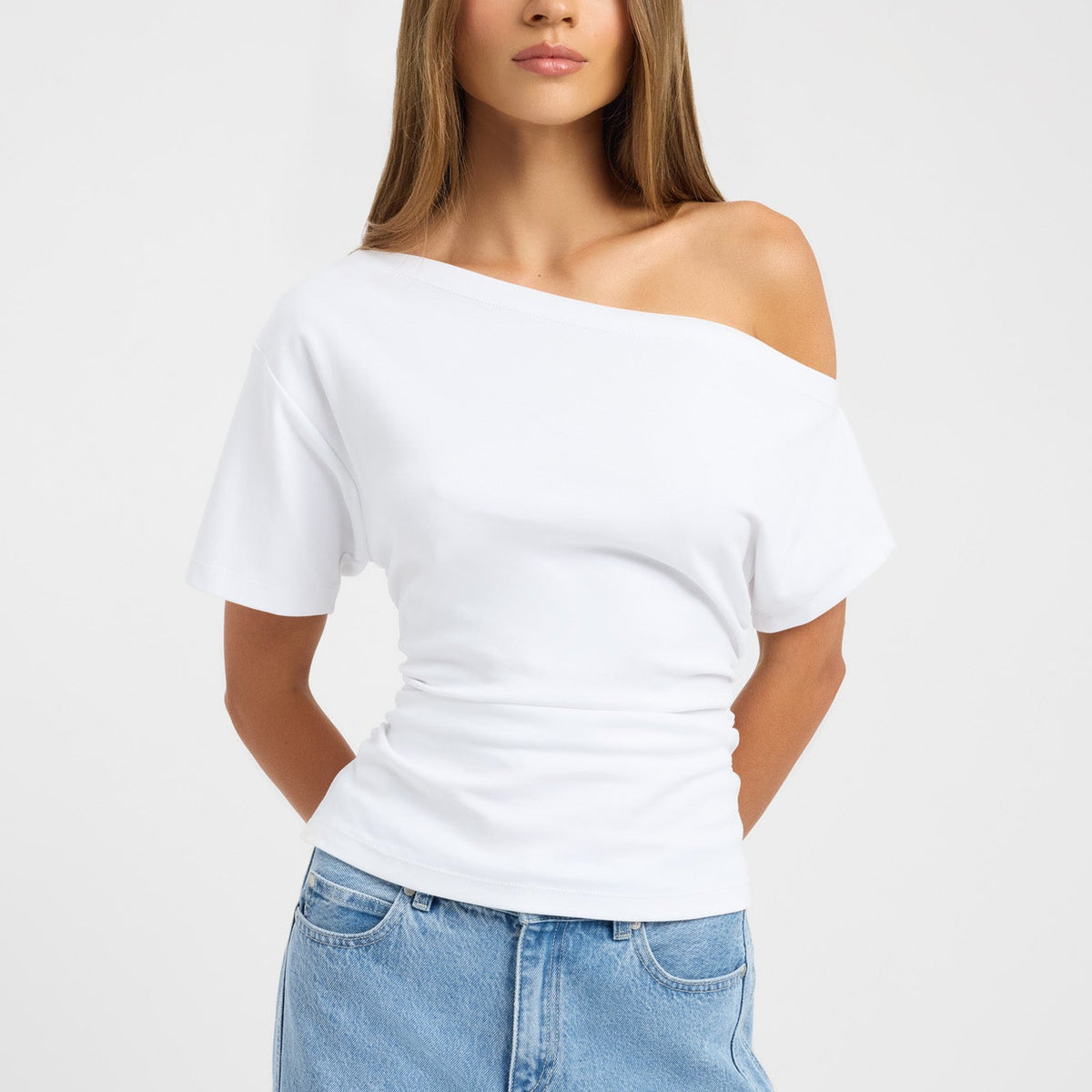 Nova Off Shoulder Tee, 6 / White