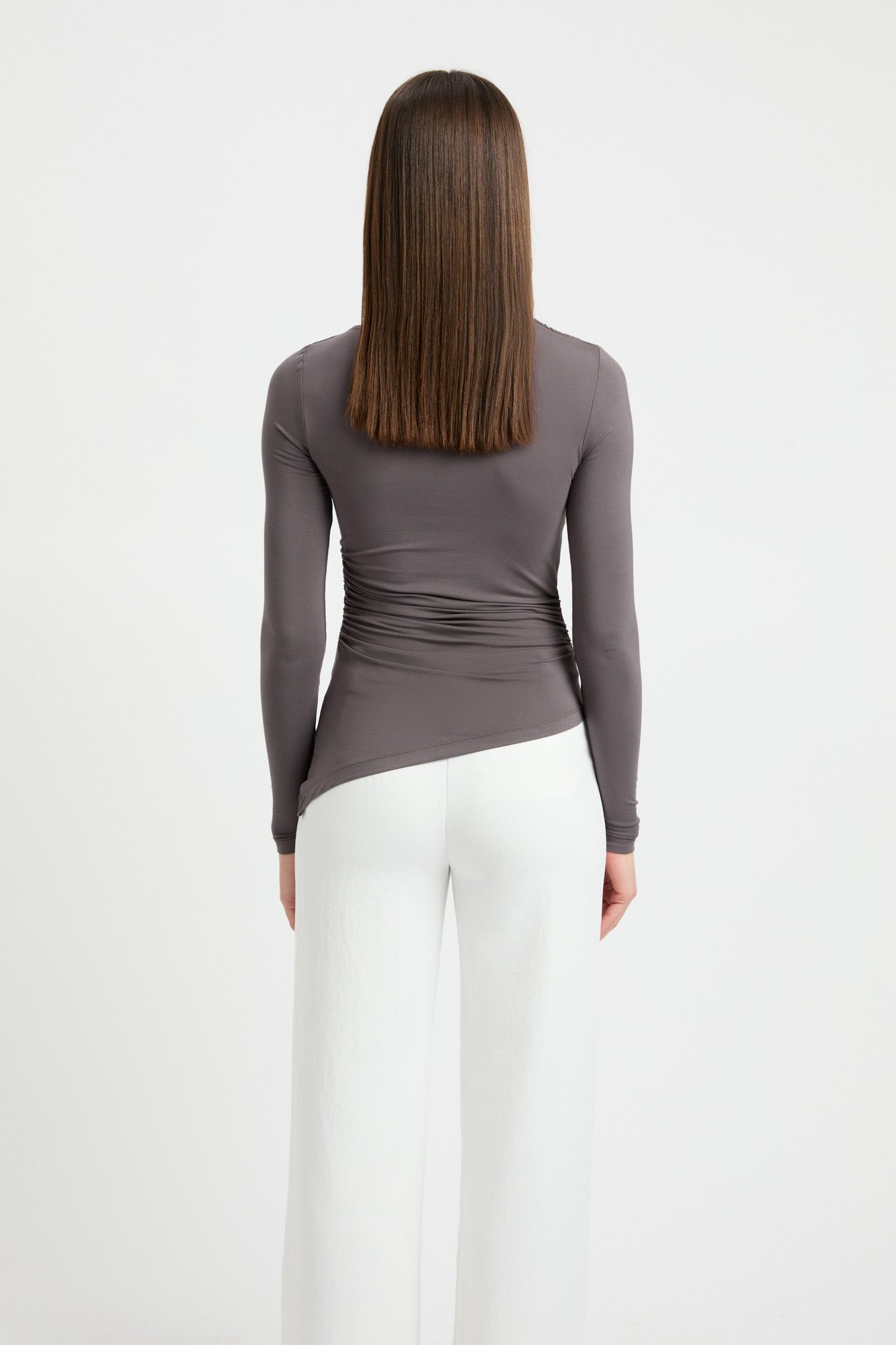 トップス S loop drape tops grey Draped Top with wide Sleeves | SLY010