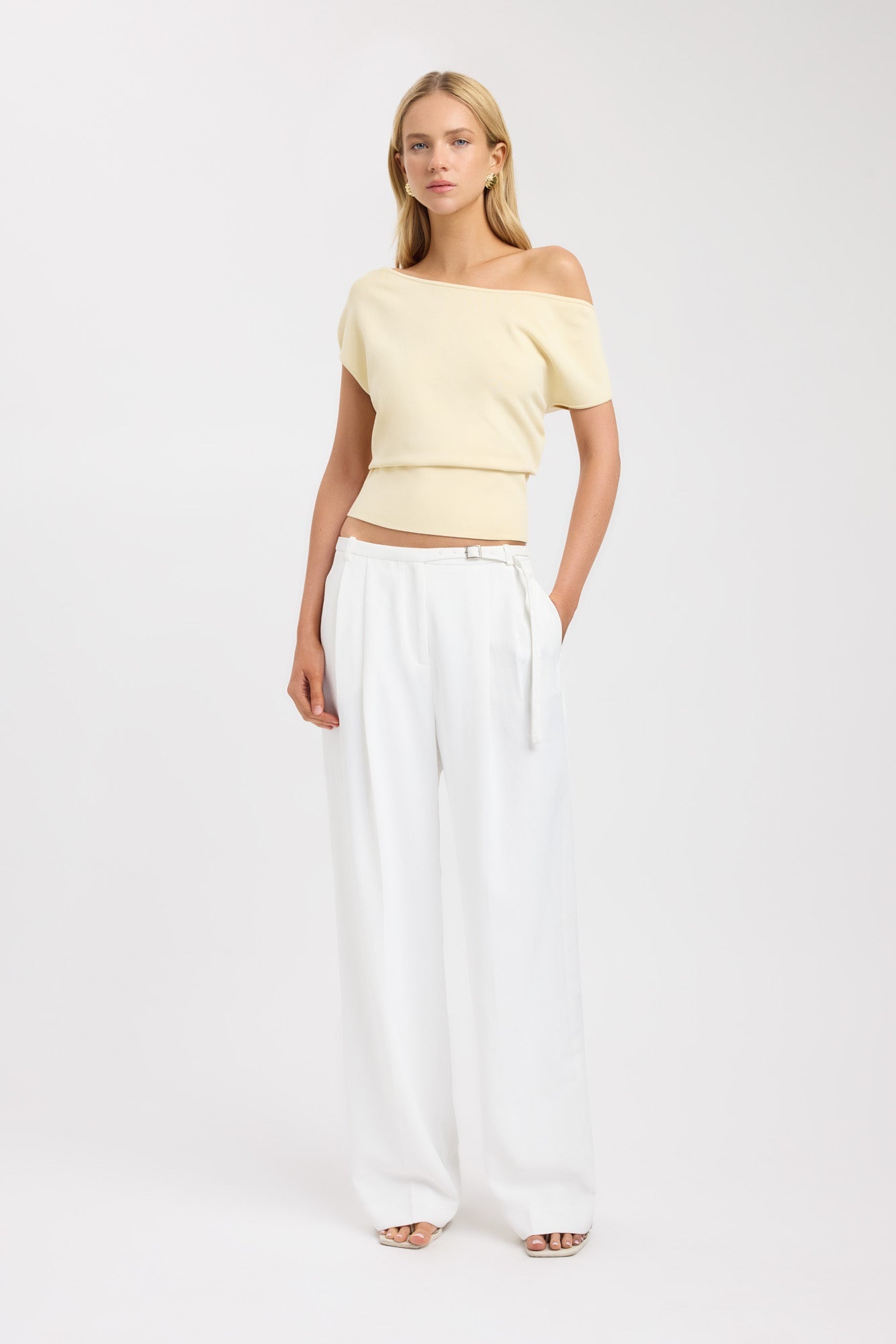 FORME Off Shoulder Top ホワイト F Sky White Mesh Off Shoulder Top | Beginning Boutique US
