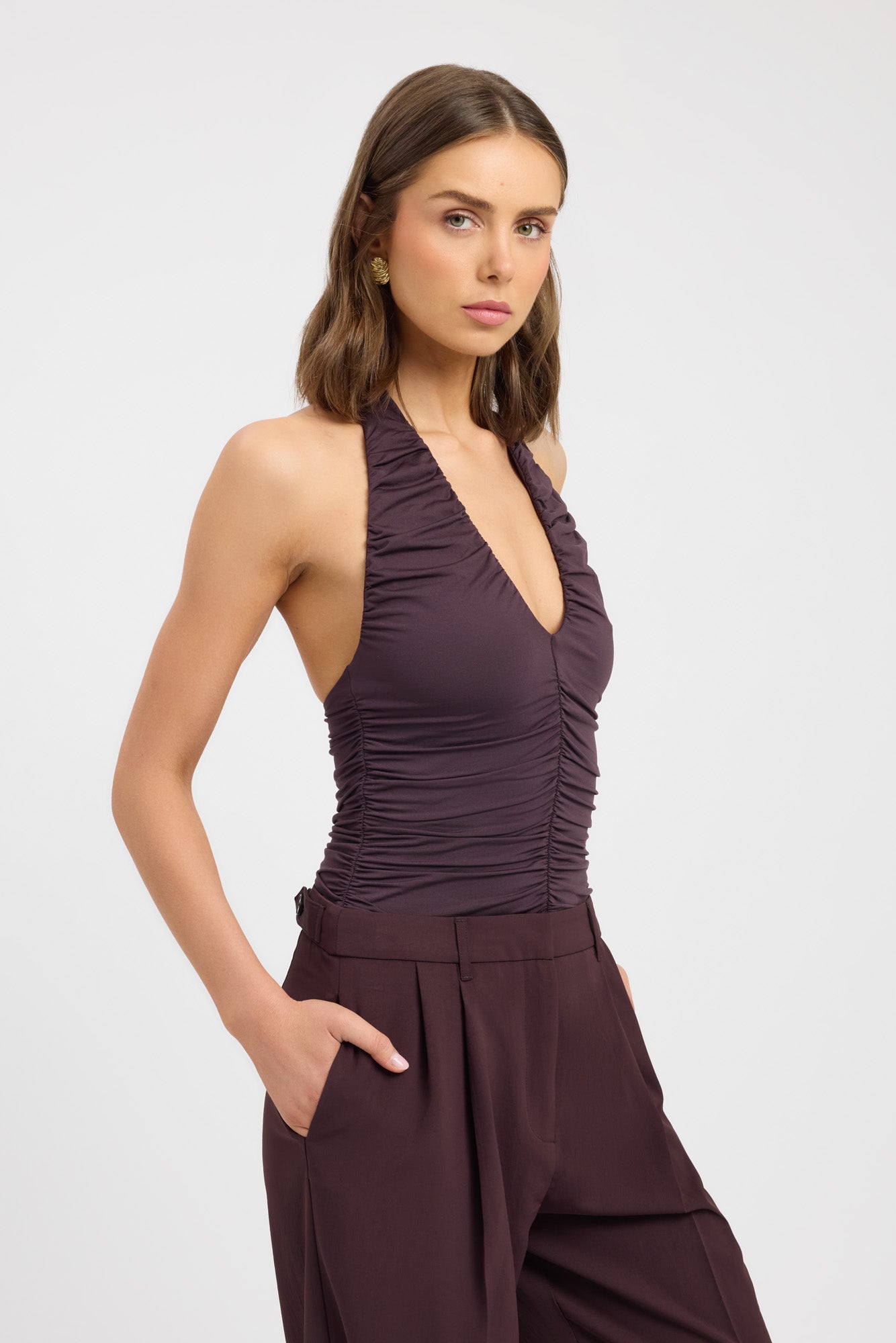 【usagi】HALTER HIGH NECK CAMISOLE TOPS Zayla Top | USA KOOKAÏ