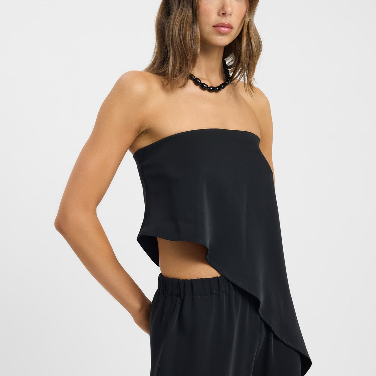 halston dresses Maria Strapless Asymmetric Top – USA KOOKAÏ