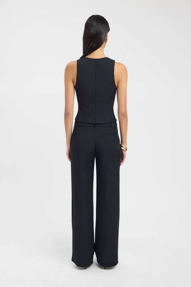 back Ariel Buckle Slider Top Kookai Fitted Plungeneck Sleeveless Womens-Blouse 