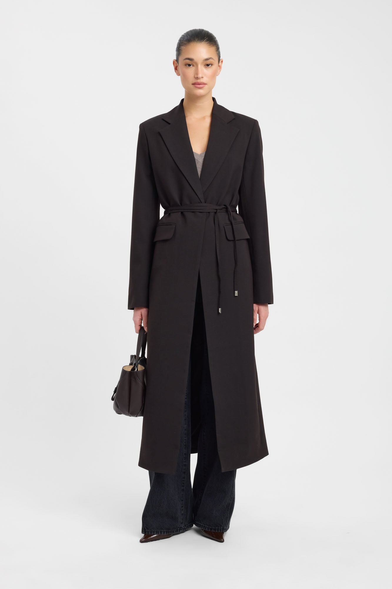 アクレントaclent Eyelet volume yoke coat Ashford Longline Blazer | USA KOOKAÏ