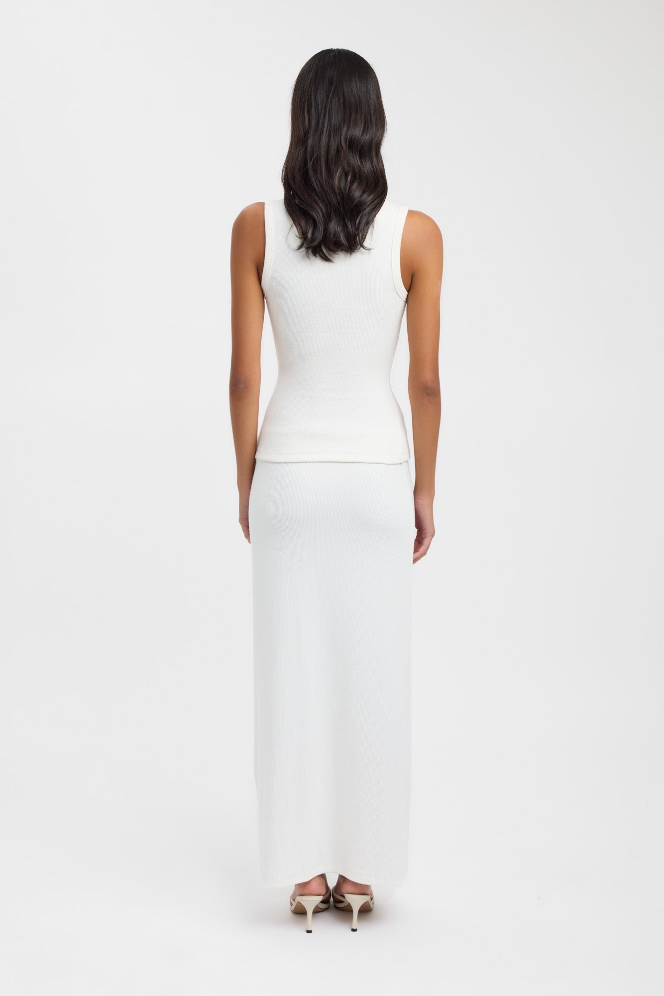 タンクトップ Coconut button back slit top / White CRONOS RIB SIDE LOGO TANK TOP【WHITE】