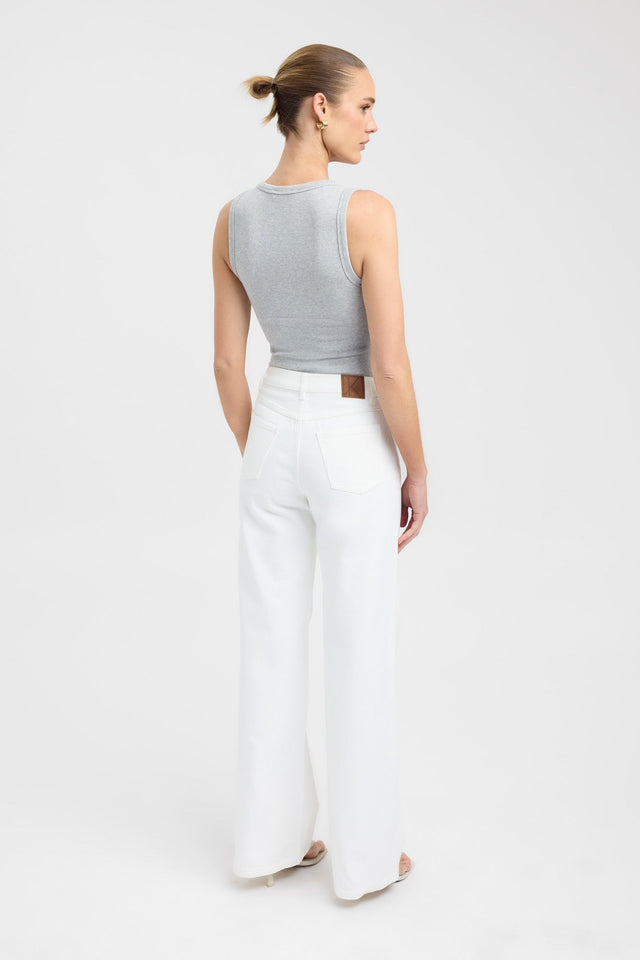 back Quinnie Tank Kookai Fitted Thick strap Scoop black womens-singlets 