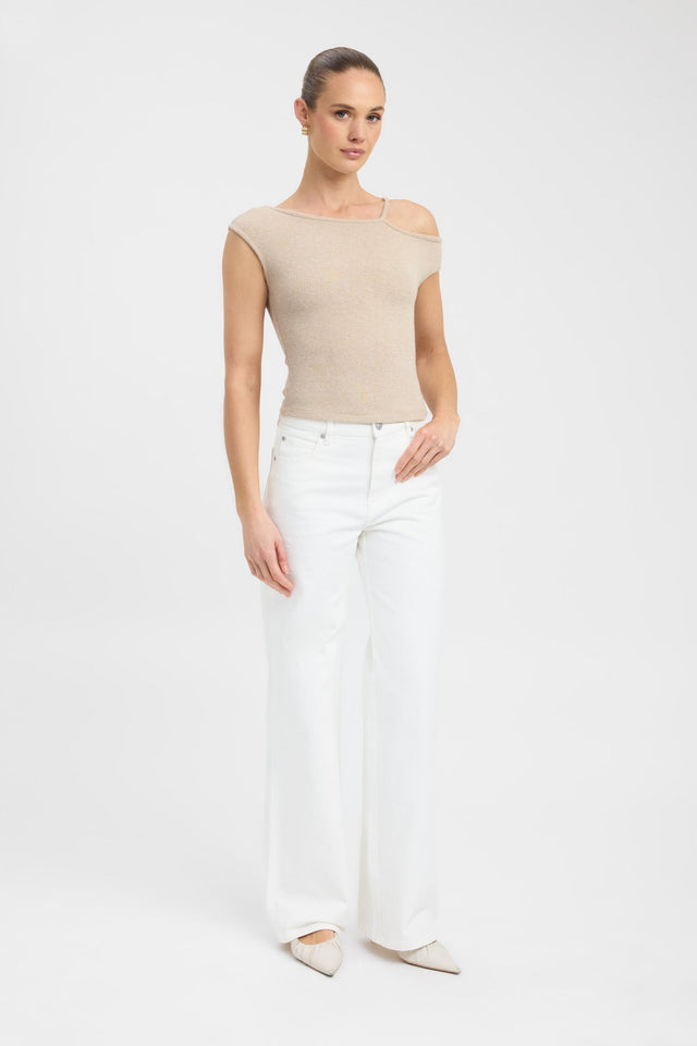 side Rio Top Kookai Fitted Asymmetry Short sleeves Womens-Blouse 