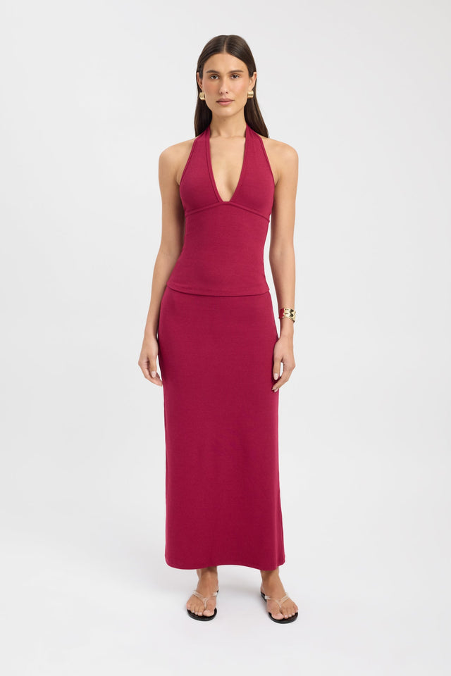 front Billie Skirt Kookai Straight Maxi black womens-skirts 