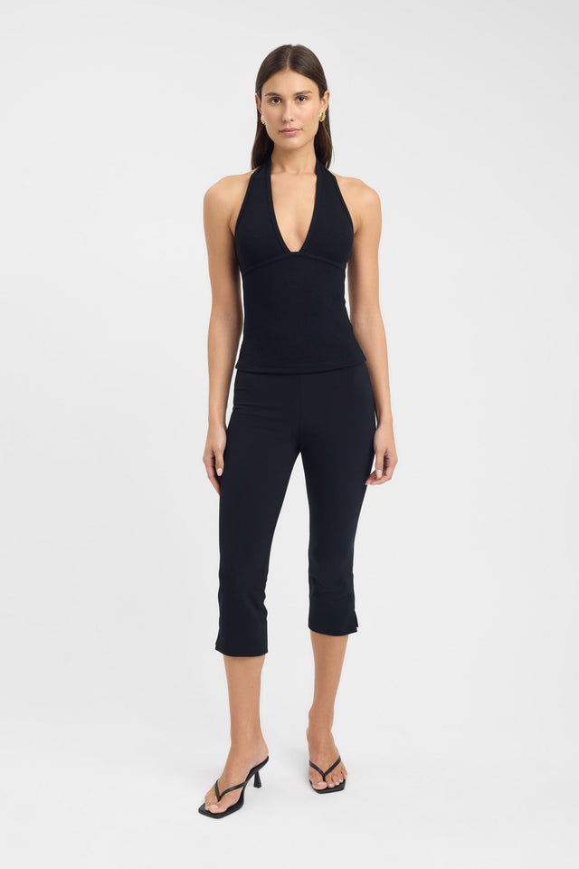 side Caity Tank Kookai Fitted Plungeneck Sleeveless Womens-Blouse 