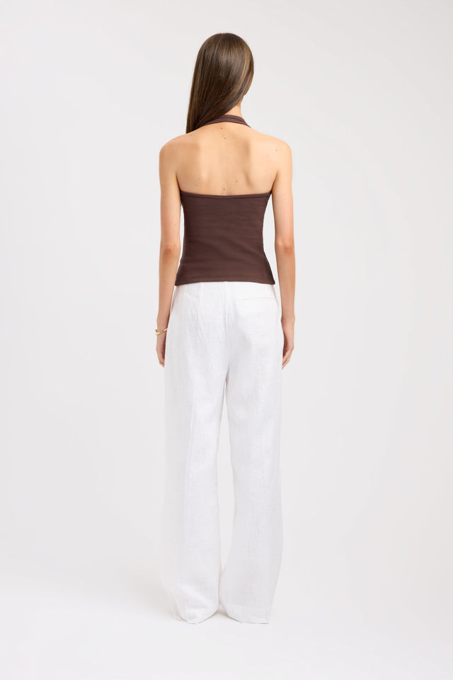 back Caity Tank Kookai Fitted Plunge womens-singlets 