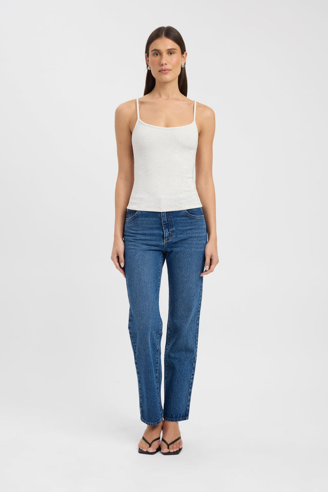 side Haz Tank Kookai Fitted Scoopneck Sleeveless Womens-Blouse 