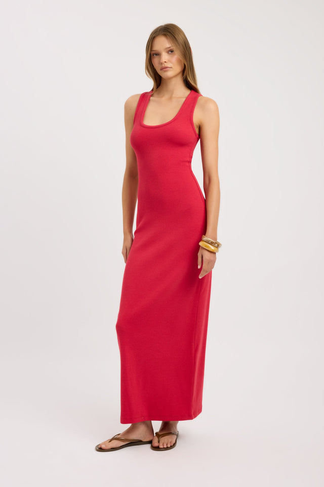 side Cammy Maxi Dress Kookai Straight Maxi Fitted Scoopneck womens-dresses 