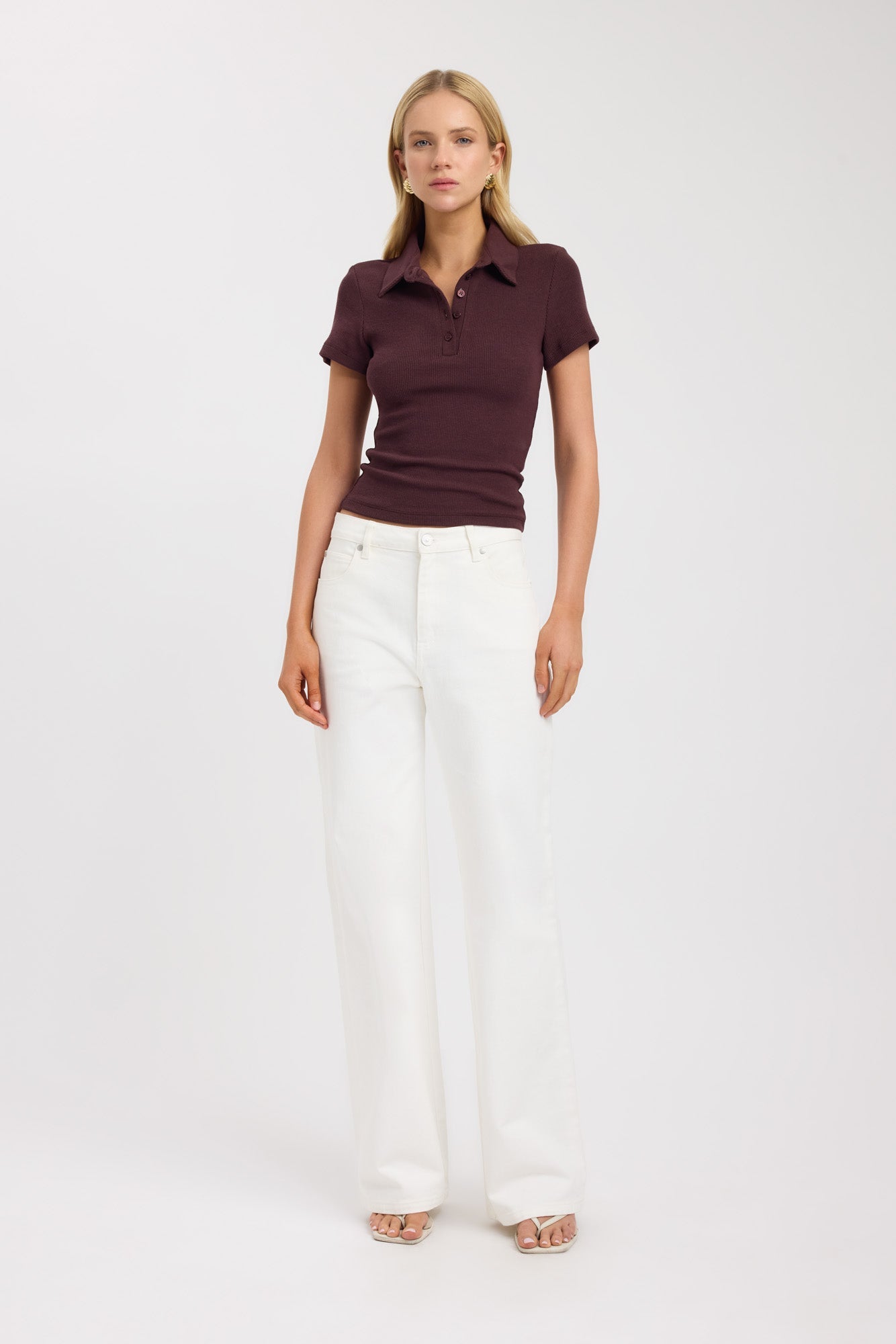 みーと1piu1uguale3 SLACKS & LS POLO Myles Polo Top – USA KOOKAÏ