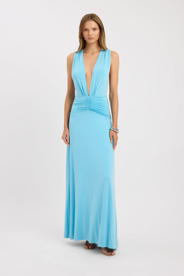 front Vera Maxi Dress Kookai Bodycon Mini Fitted Plungeneck womens-dresses 