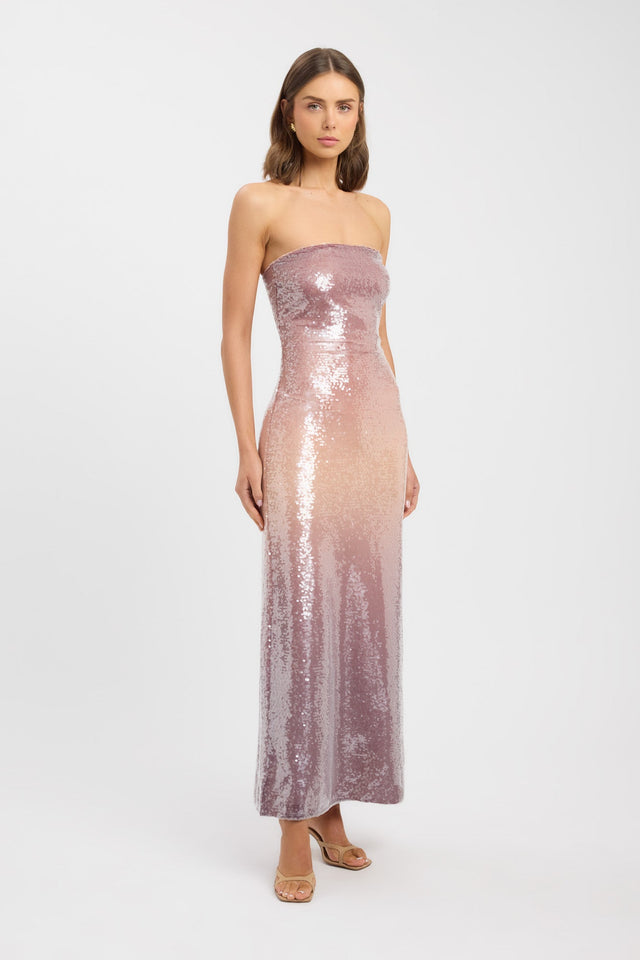 back Limy Strapless Maxi Dress Kookai Straight Maxi Fitted Straight womens-dresses 