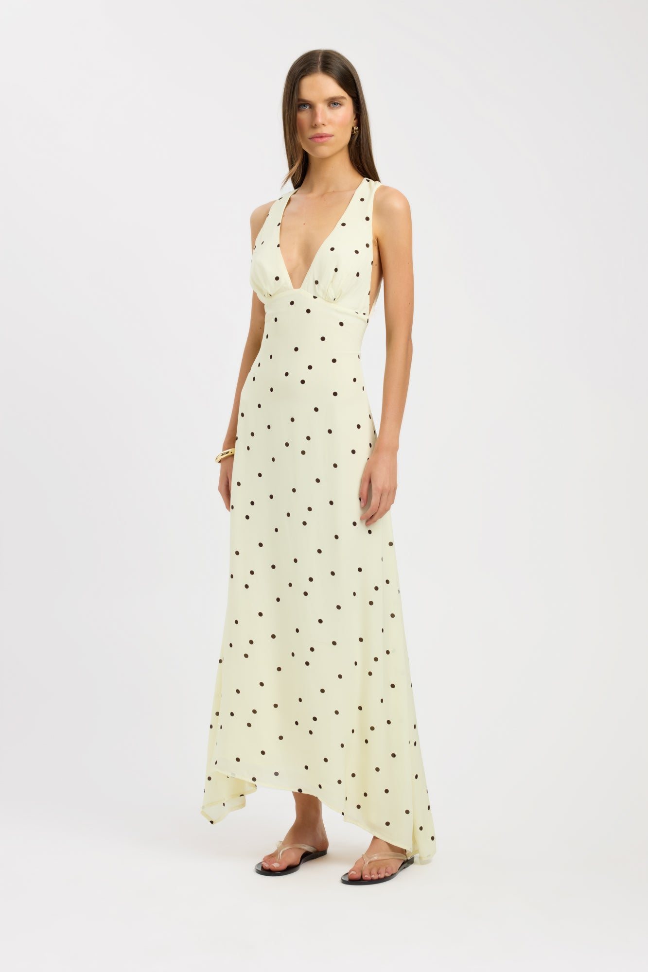 sophie maxi dresses line and dot Line & Dot Women's Sophie Polka Dot Lace Trim Maxi Dress