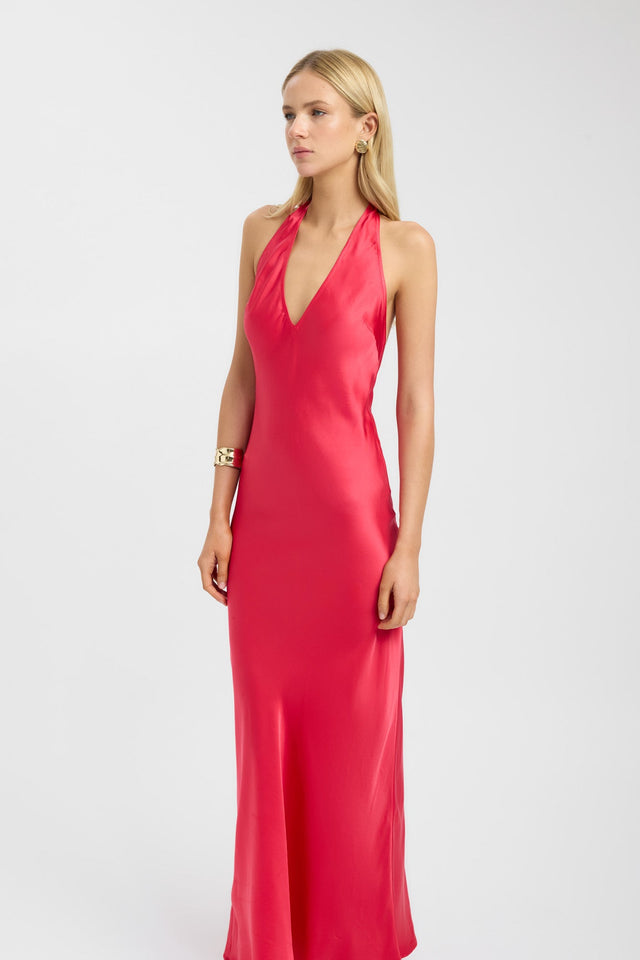Monty Deep Vee Maxi Dress, 2 / Strawberry Monty Deep Vee Maxi Dress, 2 / Strawberry