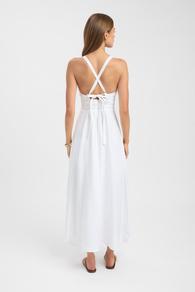 Palm Vee Maxi Dress, 2 / White Palm Vee Maxi Dress, 2 / White