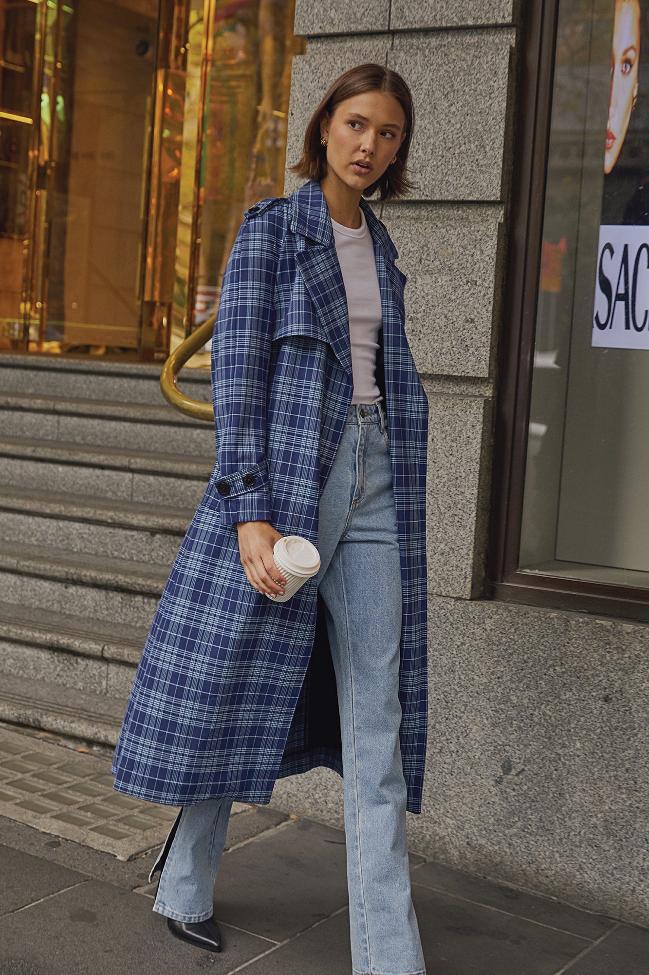 ジャケット・アウター WOOL CHECK TRENCH COAT Verona Check Trench – USA KOOKAÏ