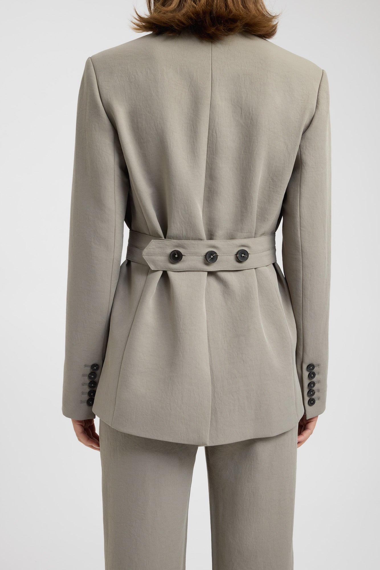 ジャケット O BIANI SS25 'America' blazer (II833VI0091 49) Charcoal Stripe Suiting Oversized Blazer | GANNI US
