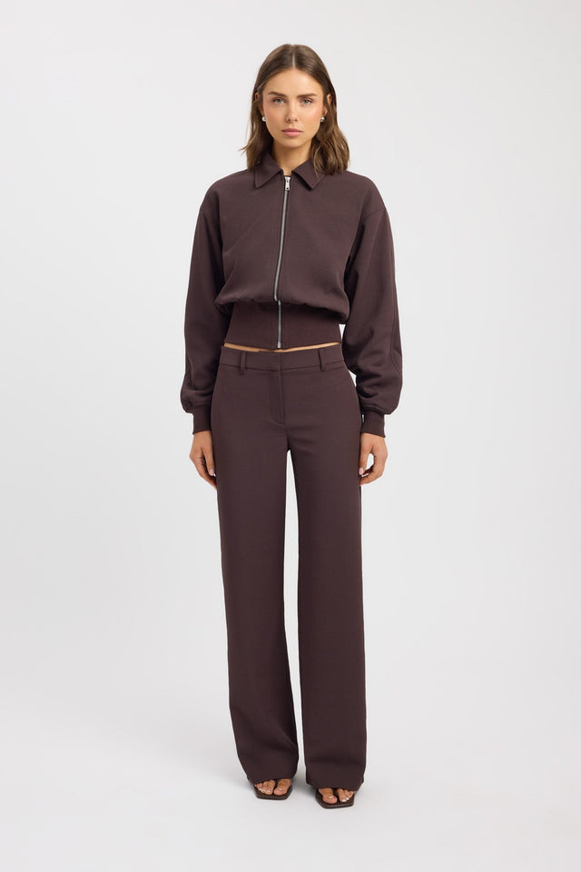 side Ariel Ribbed Bomber Jacket Kookai Long sleeve Bomber Regular womens-coats-and-jackets 