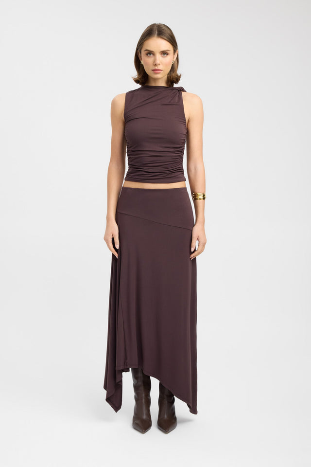 front Ziah Top Kookai Fitted Highneck Sleeveless Womens-Blouse 