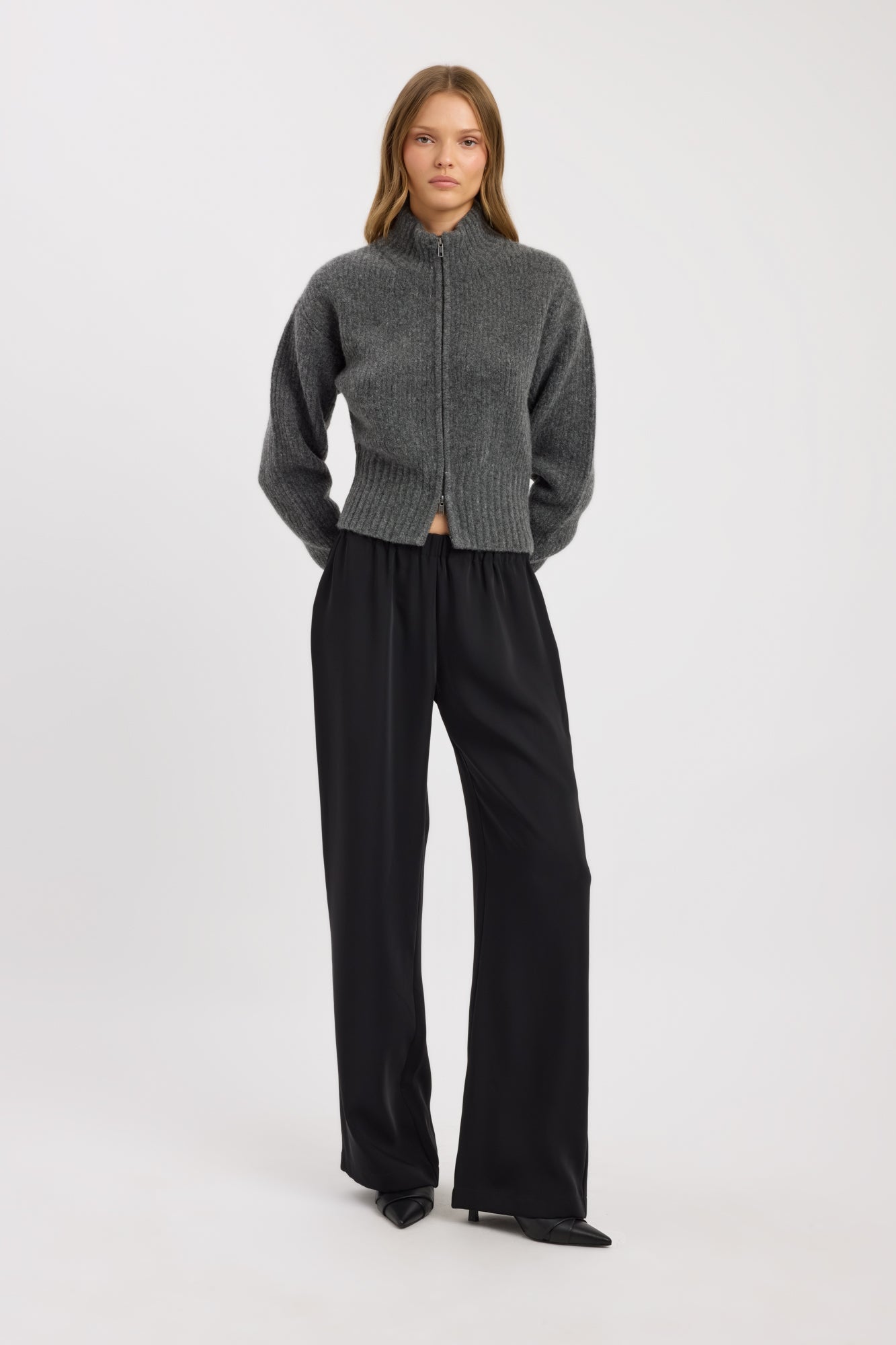 Creative Drug Store ニット L ダークグレー Michaela Cashmere Cardigan | GUESS