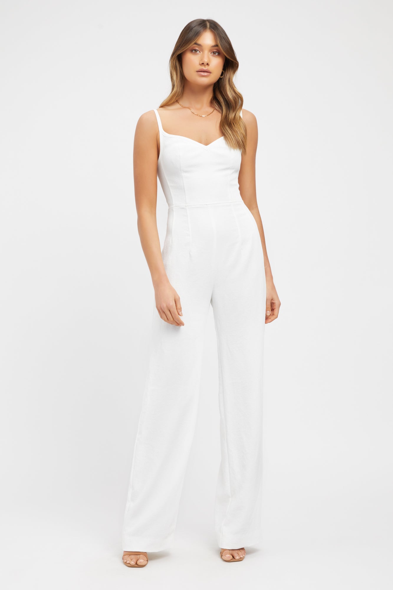 kookai Oyster Panel Jumpsuit Natural White Store Clothing