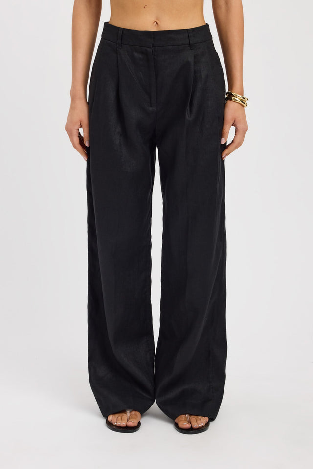 front Palm Pleated Pant Kookai Wide-leg High-rise womens-regular-pants 