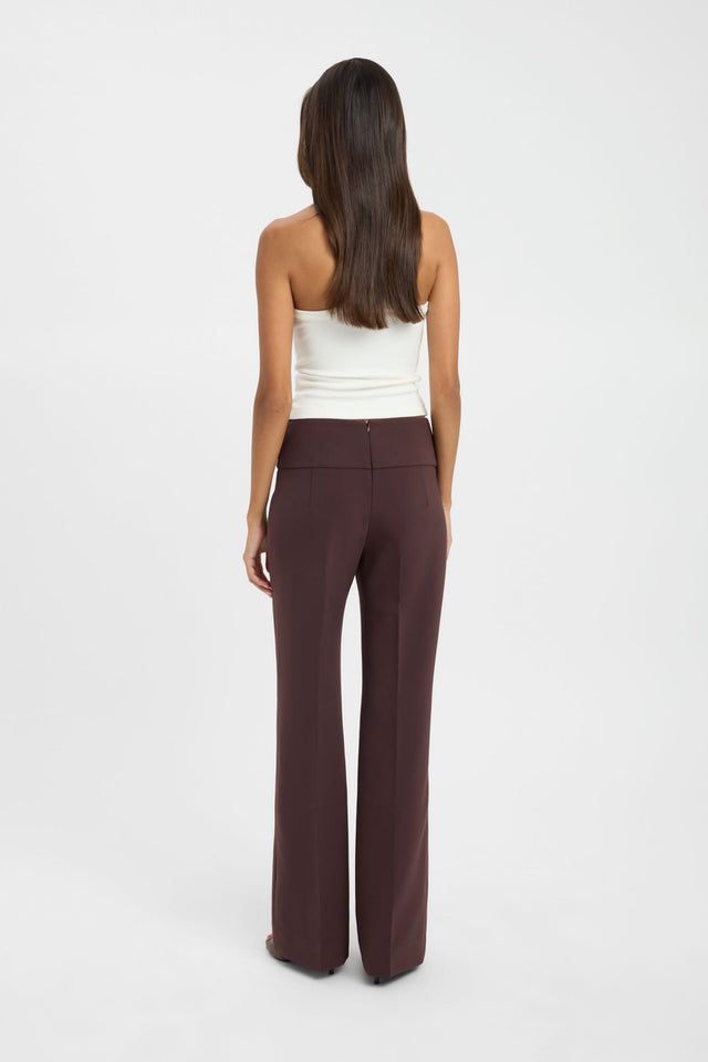 Designed with Alto Wide Waist Band womens-regular-pants featuring wide-leg high-rise in saddle brown back
