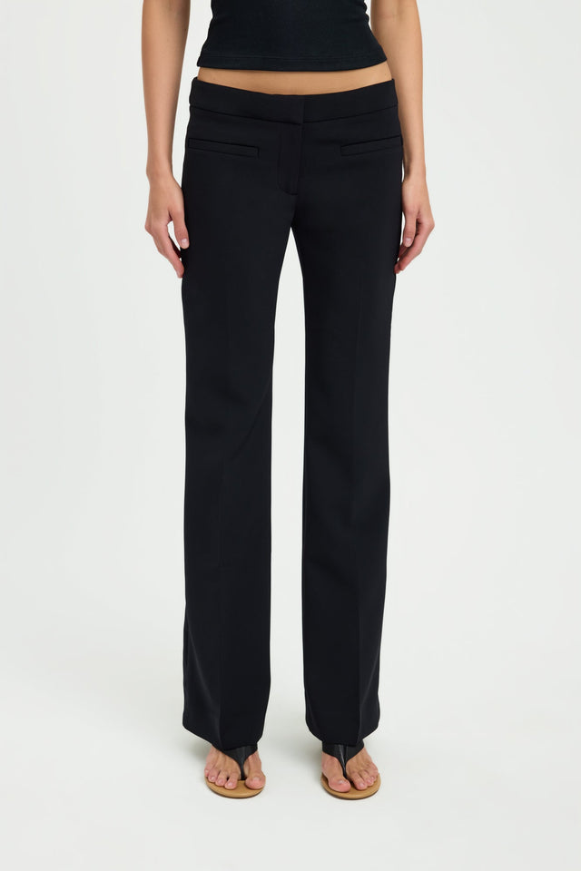 Showcasing Alto Low Rise Flare Pant womens regular pants in black detail