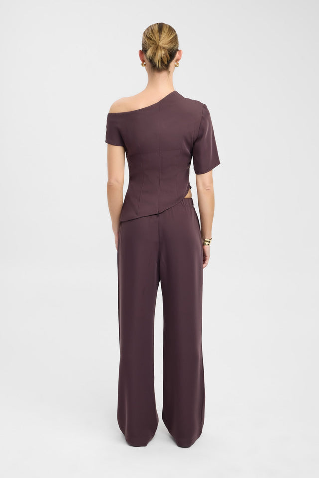 back Maria Asymmetric Top Kookai Fitted Asymmetry Short sleeves Womens-Blouse 