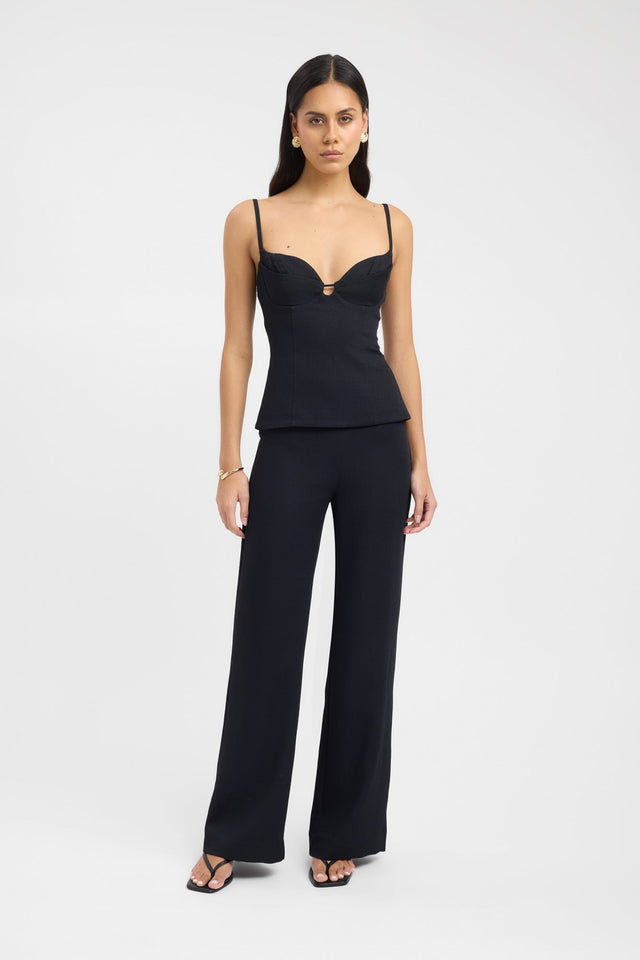 side Oyster Bra Top Kookai Fitted Sweetheart Sleeveless Womens-Blouse 