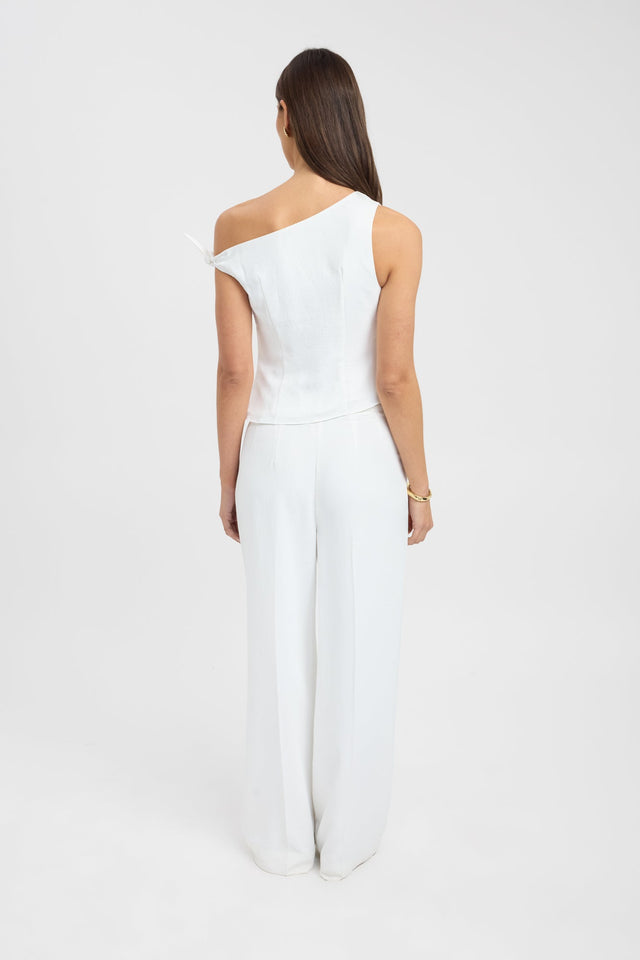 back Opal Side Tie Top Kookai Relaxed Asymmetry Sleeveless Womens-Blouse 