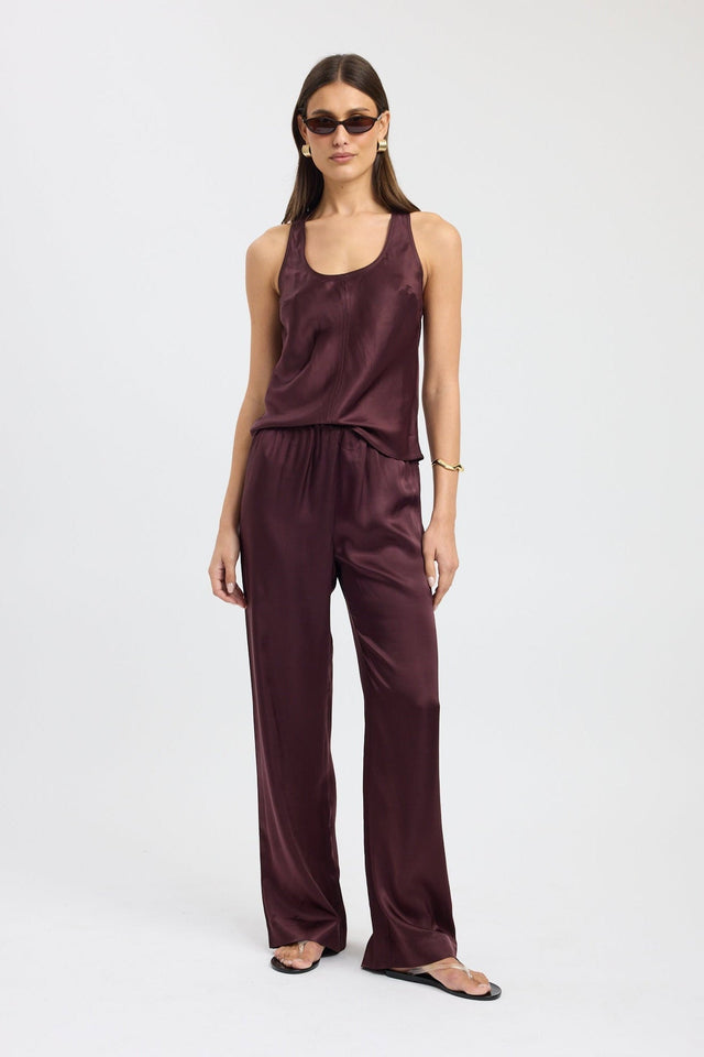 side Monty Racer Top Kookai Relaxed Scoopneck Sleeveless Womens-Blouse 