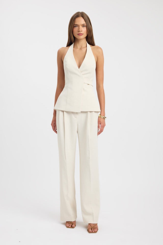 side Ariel Wrap Top Kookai Fitted V-neck Sleeveless Womens-Blouse 