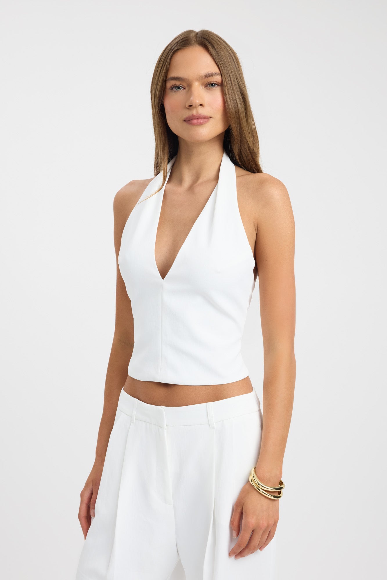 Opal Deep Vee Halter Top – USA KOOKAÏ