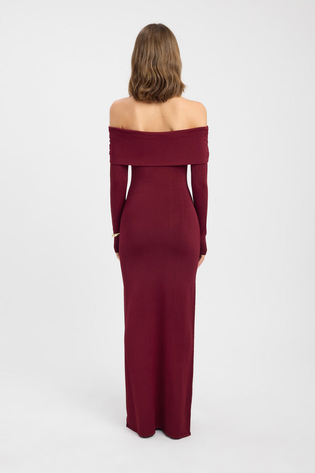 back Leah Off Shoulder Dress Kookai Straight Maxi Fitted Straight womens-dresses 