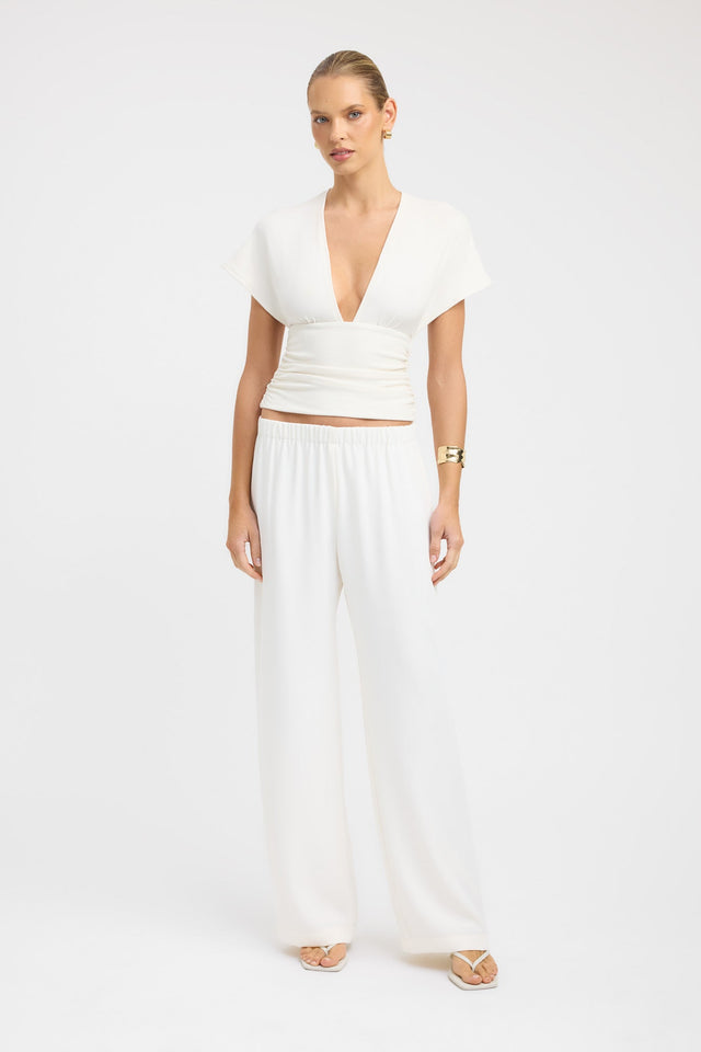 side Shae Top Kookai Fitted Plungeneck Short sleeves Womens-Blouse 