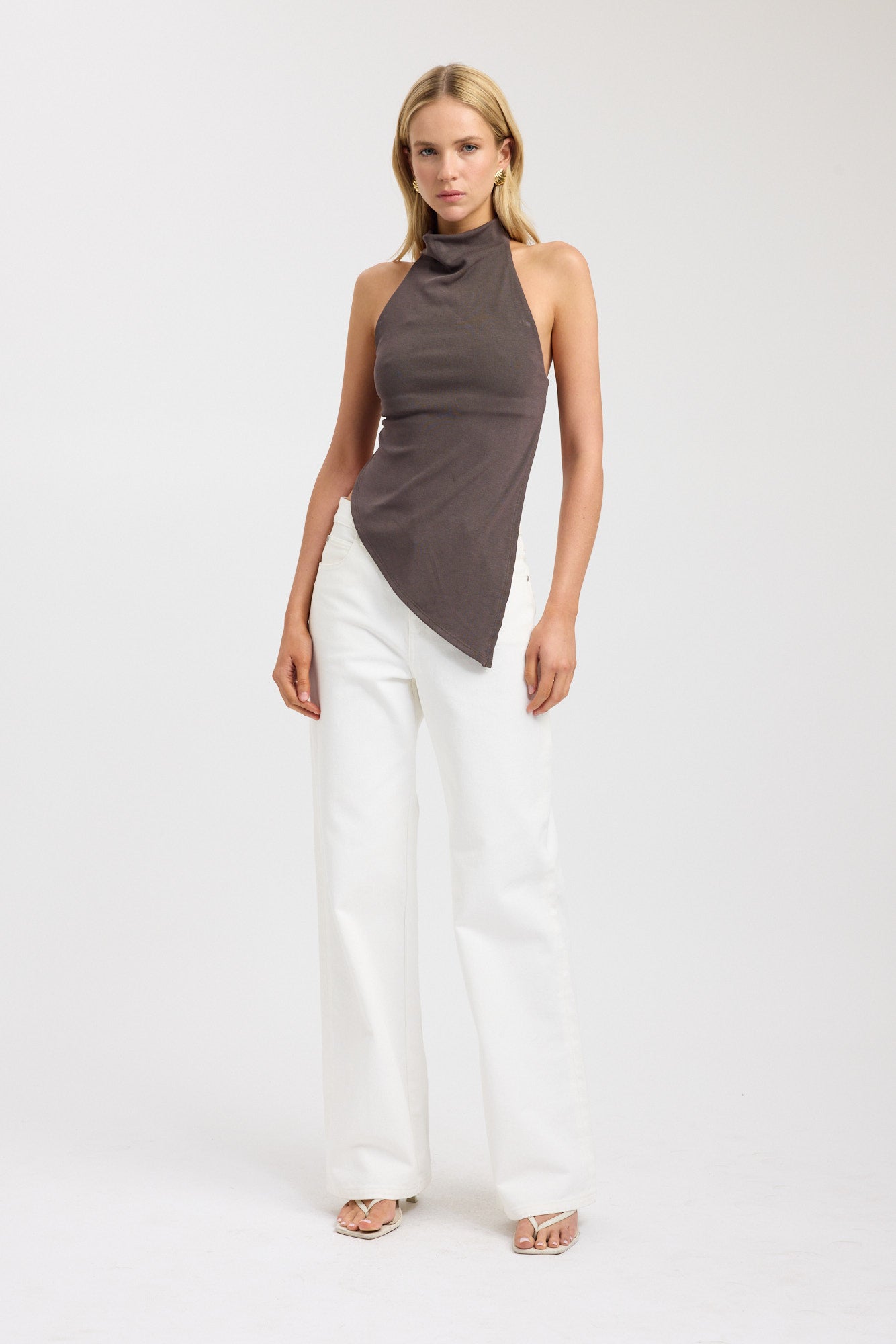 SOPHIA DRAPE NECK BLOUSE＆PANTS(M) Ivana Drape Top – USA KOOKAÏ
