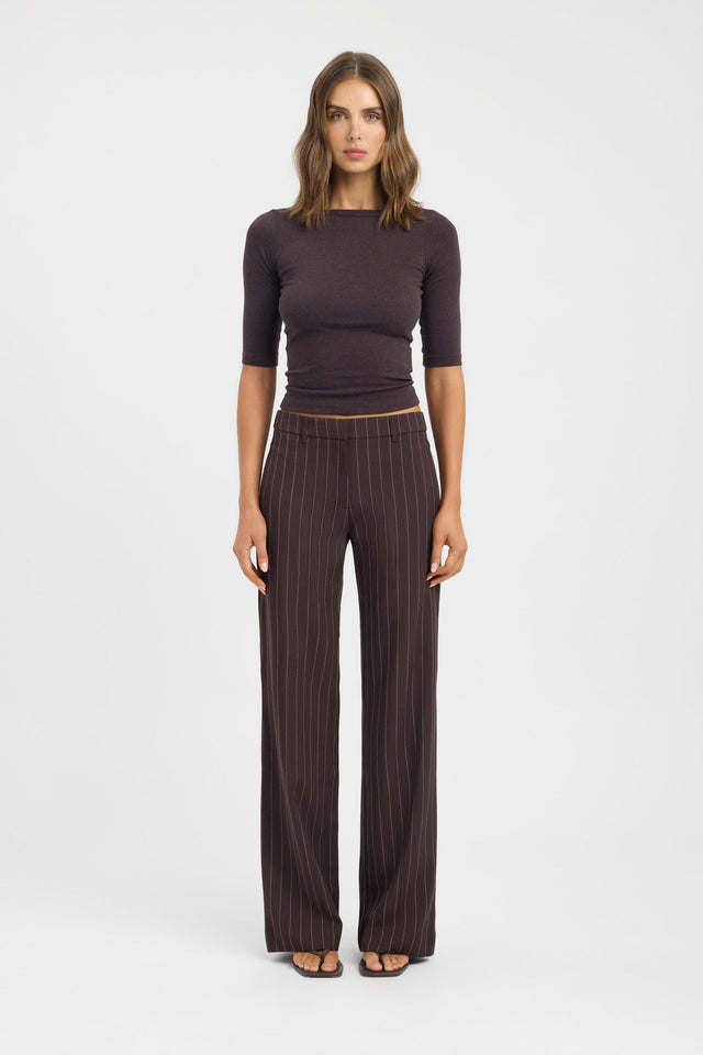 side Jac Top Kookai Fitted Roundneck Half sleeves Womens-Blouse 