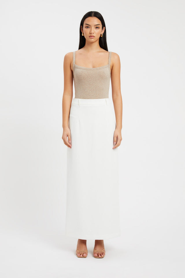 front Marzia Singlet Kookai Fitted Squareneck Sleeveless Womens-Blouse 