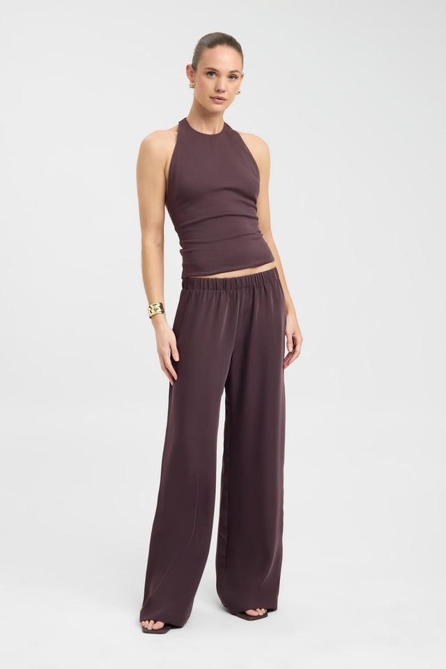 side Imogen Racer Tank Kookai Fitted Roundneck Sleeveless Womens-Blouse 