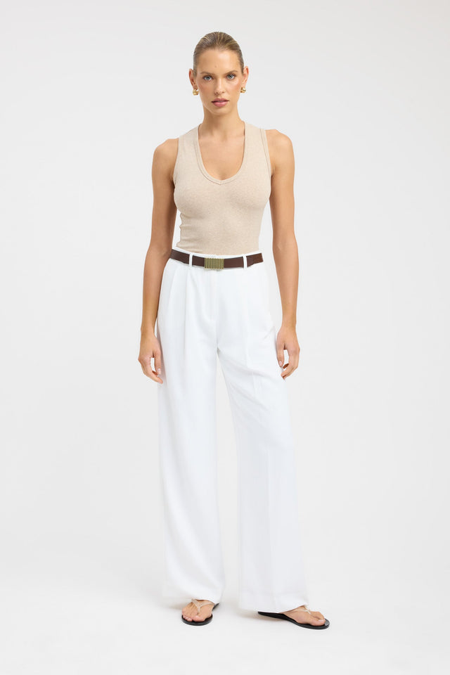 side Soho Tank Kookai Fitted V-neck Sleeveless Womens-Blouse 