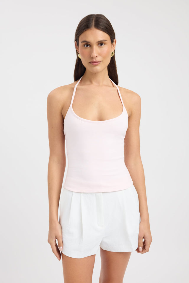 front Kristy Scoop Tank Kookai Fitted Scoopneck Sleeveless Womens-Blouse 