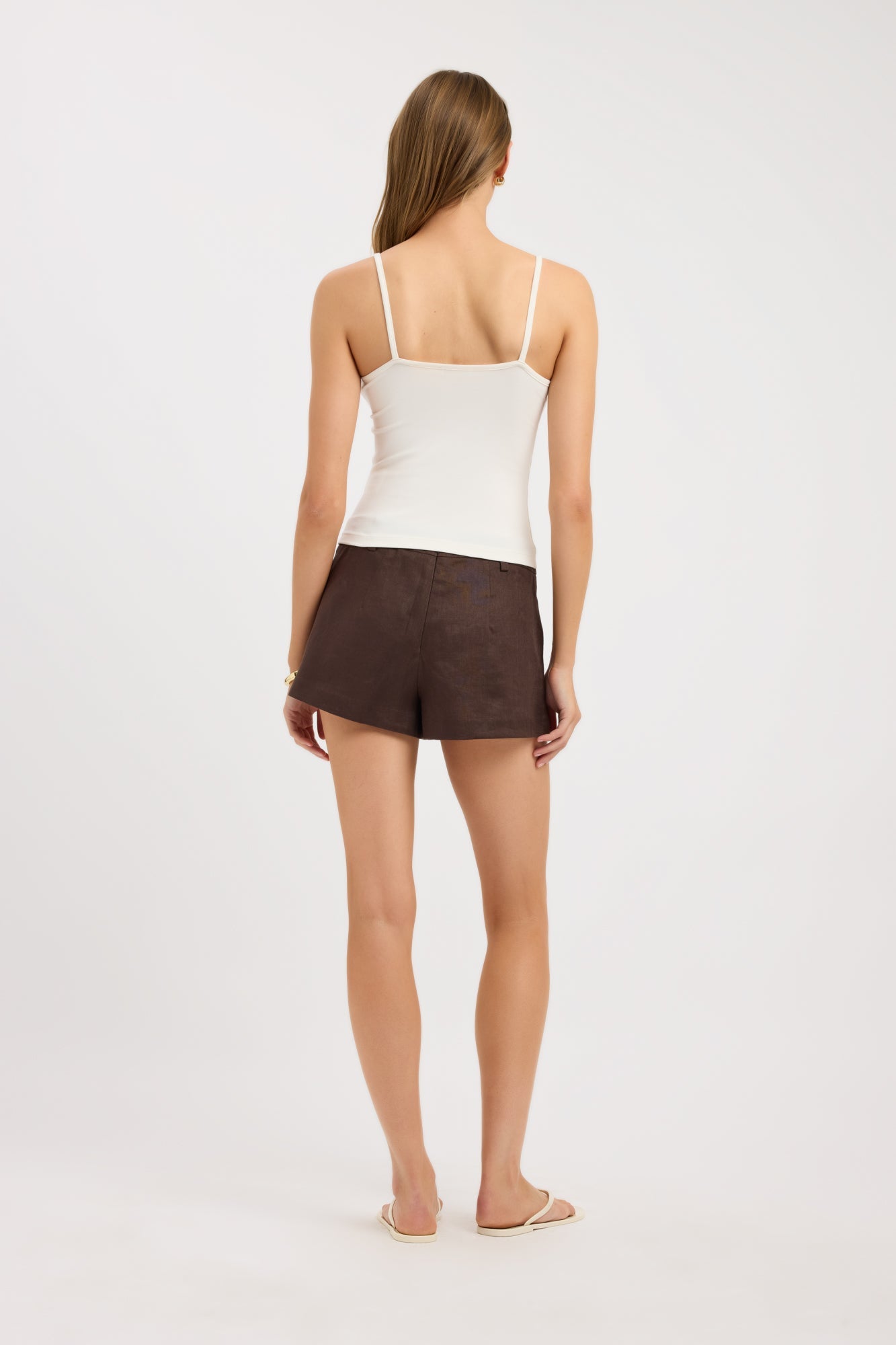 CLANE LOW WAIST TUCK SHORT PANTS ブラウン 1 CLANE LOW WAIST TUCK