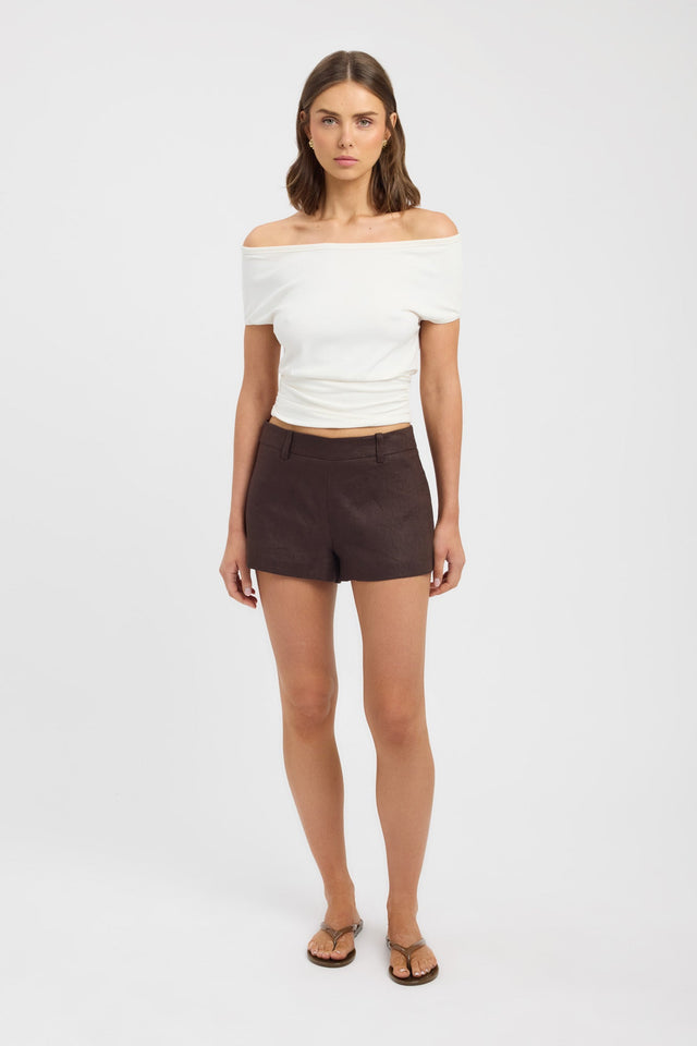 side Marlo Top Kookai Fitted Straight Short sleeves Womens-Blouse 